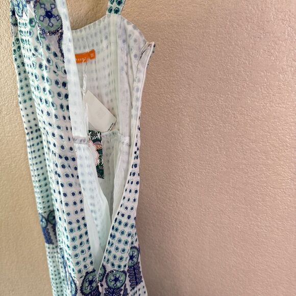 Tuckernuck Oliphant Strappy Maxi Dress Astrid Size XXS White Blue Embroidered - Picture 9 of 16